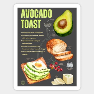 Avocado Toast Recipe - Rustic Chalkboard feel Sticker